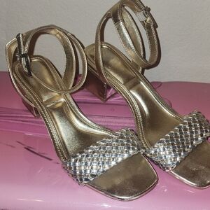 Elegant Gold and Silver Women's Sandals